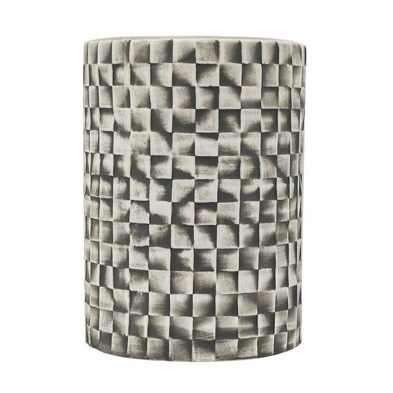 Table d'appoint 45 cm, Céramique, Cylindrique, Géométrie texturée