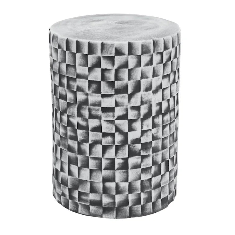 Table d'appoint 45 cm, Céramique, Cylindrique, Géométrie texturée