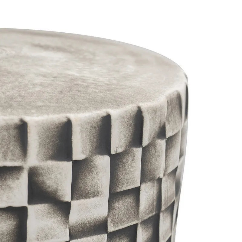 Table d'appoint 45 cm, Céramique, Cylindrique, Géométrie texturée