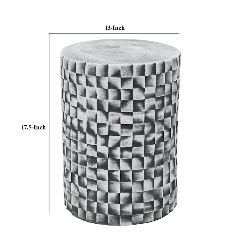 Table d'appoint 45 cm, Céramique, Cylindrique, Géométrie texturée
