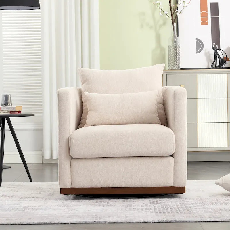 Fauteuil pivotant avec base métallique robuste et design ergonomique