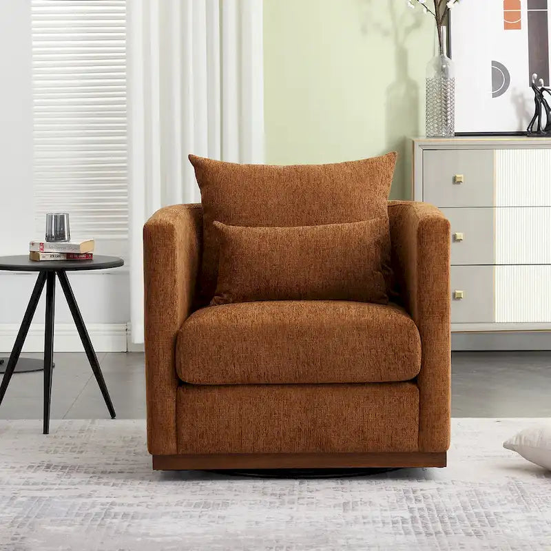 Fauteuil pivotant avec base métallique robuste et design ergonomique