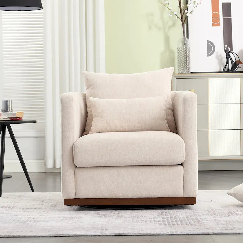 Fauteuil pivotant avec base métallique robuste et design ergonomique