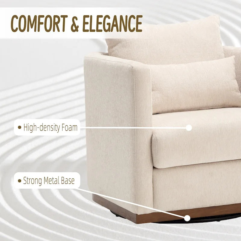 Fauteuil pivotant avec base métallique robuste et design ergonomique