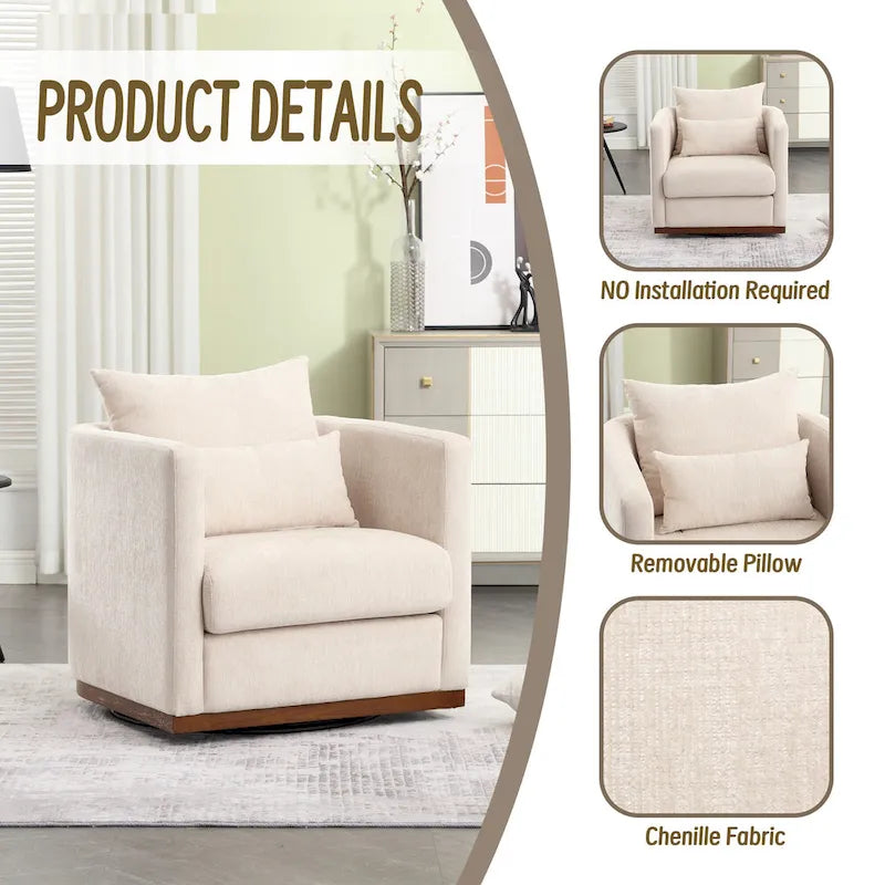 Fauteuil pivotant avec base métallique robuste et design ergonomique