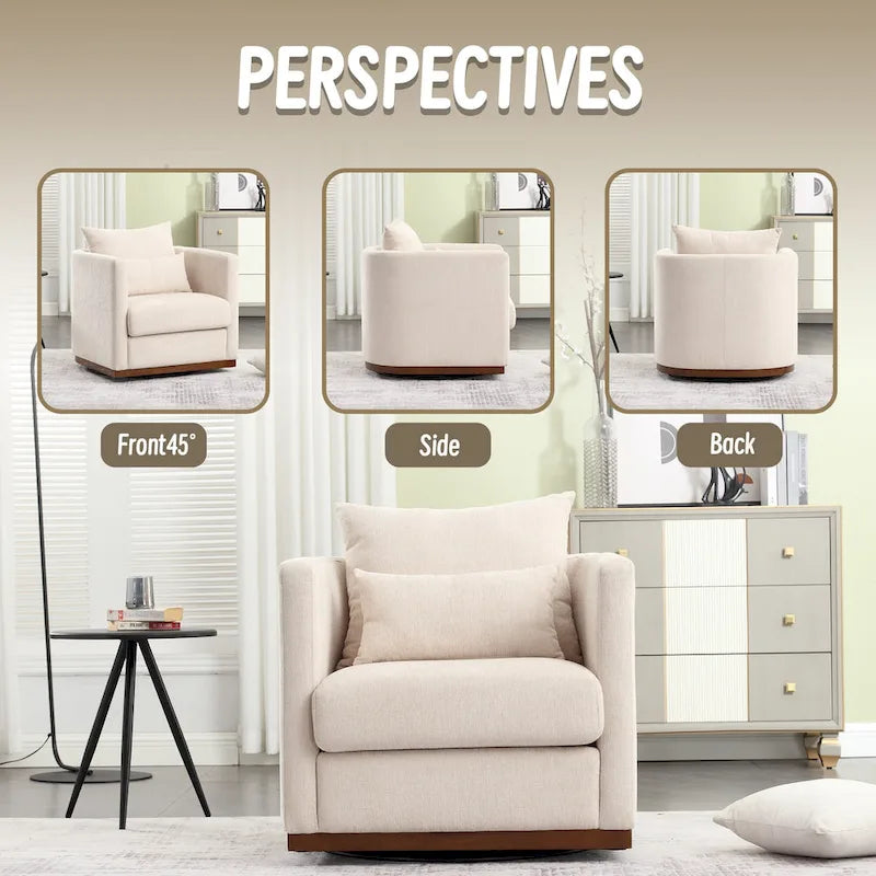 Fauteuil pivotant avec base métallique robuste et design ergonomique