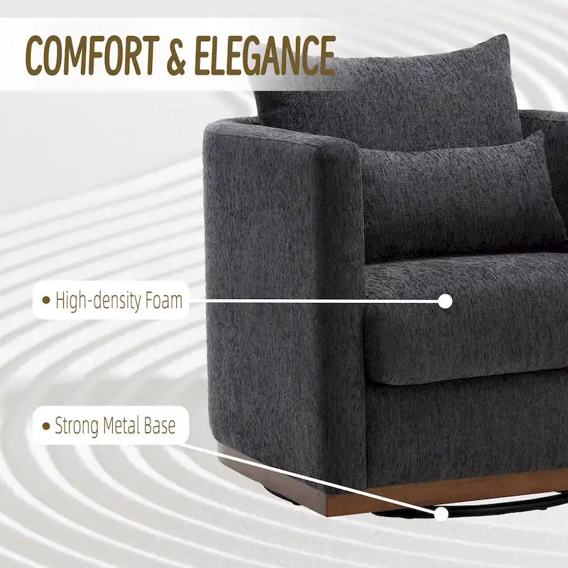 Fauteuil pivotant avec base métallique robuste et design ergonomique