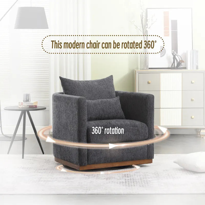 Fauteuil pivotant avec base métallique robuste et design ergonomique