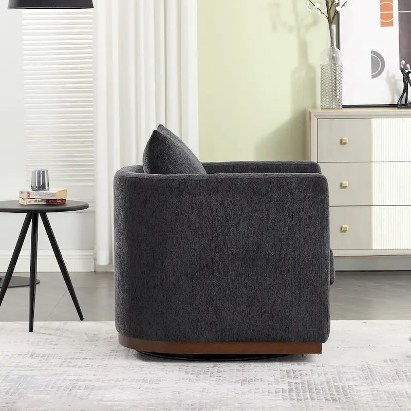 Fauteuil pivotant avec base métallique robuste et design ergonomique