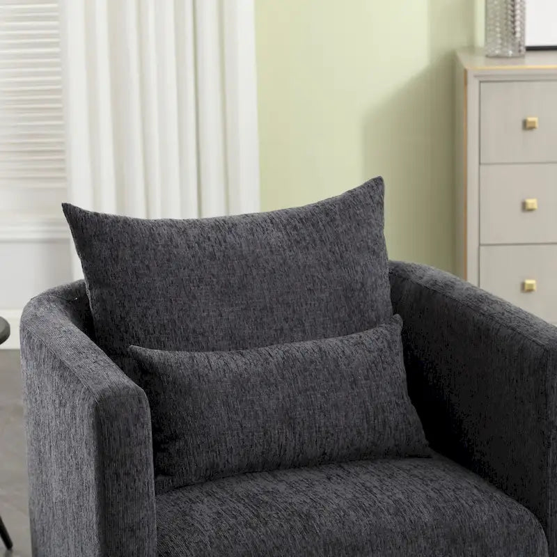 Fauteuil pivotant avec base métallique robuste et design ergonomique