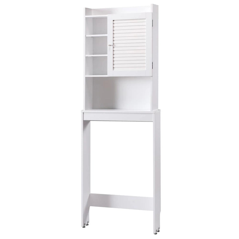 Armoire gain de place moderne blanche à 7 étagères