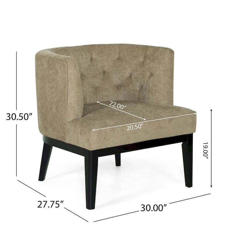 Fauteuils d'appoint capitonnés en tissu ou en similicuir (Lot de 2)