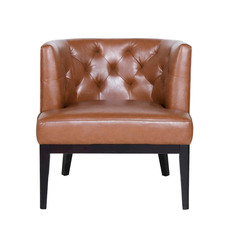 Fauteuils d'appoint capitonnés en tissu ou en similicuir (Lot de 2)