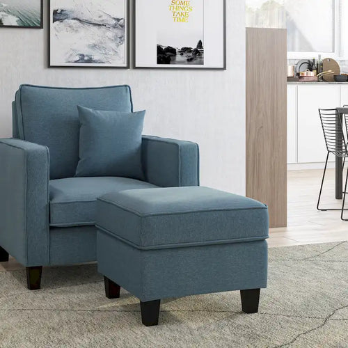 Fauteuil d'appoint 2 pièces avec pouf