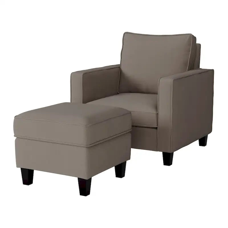 Fauteuil d'appoint 2 pièces avec pouf