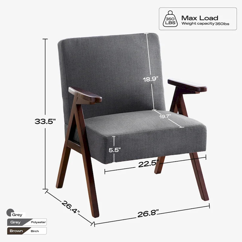 Lot de 2 chaises d'appoint rembourrées pour salon, chambre à coucher