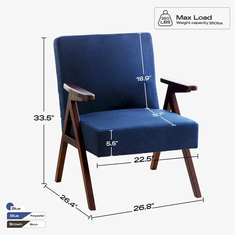 Lot de 2 chaises d'appoint rembourrées pour salon, chambre à coucher