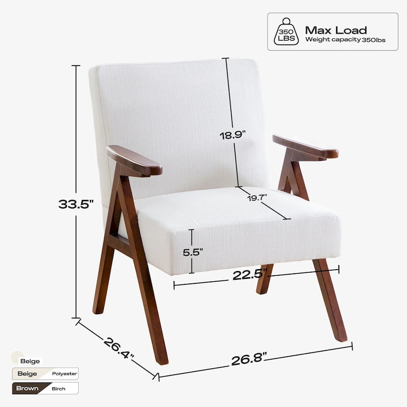 Lot de 2 chaises d'appoint rembourrées pour salon, chambre à coucher