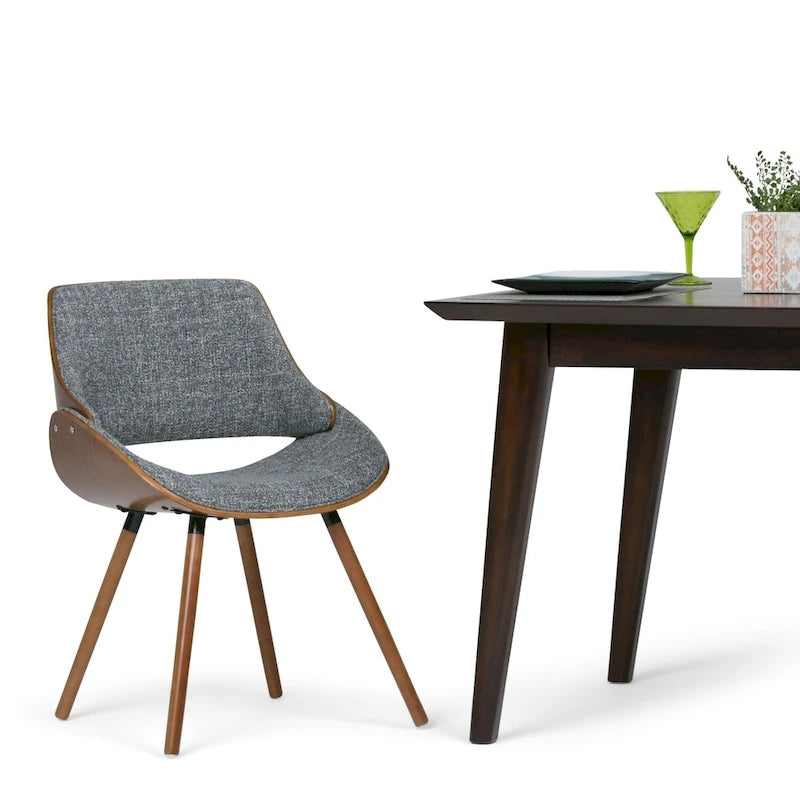 Chaise de salle à manger en bois courbé de style moderne du milieu du siècle