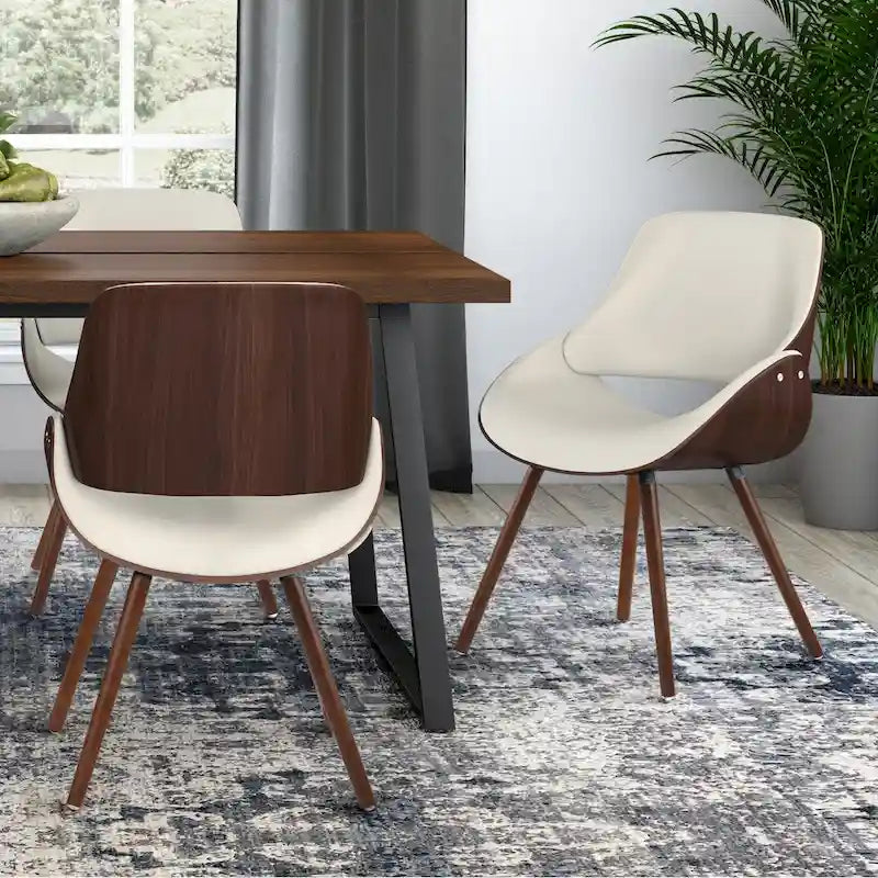 Chaise de salle à manger en bois courbé de style moderne du milieu du siècle