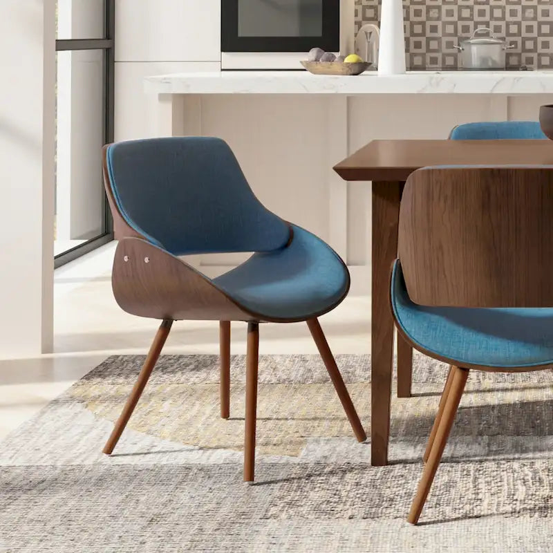 Chaise de salle à manger en bois courbé de style moderne du milieu du siècle