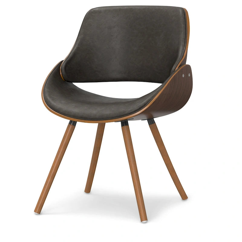 Chaise de salle à manger en bois courbé de style moderne du milieu du siècle