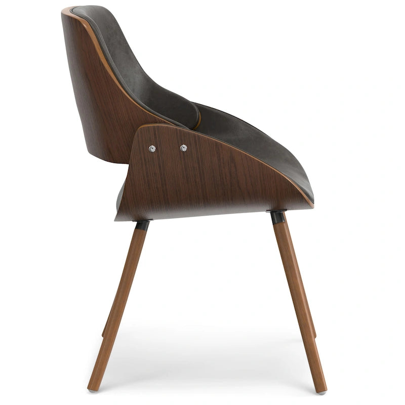 Chaise de salle à manger en bois courbé de style moderne du milieu du siècle