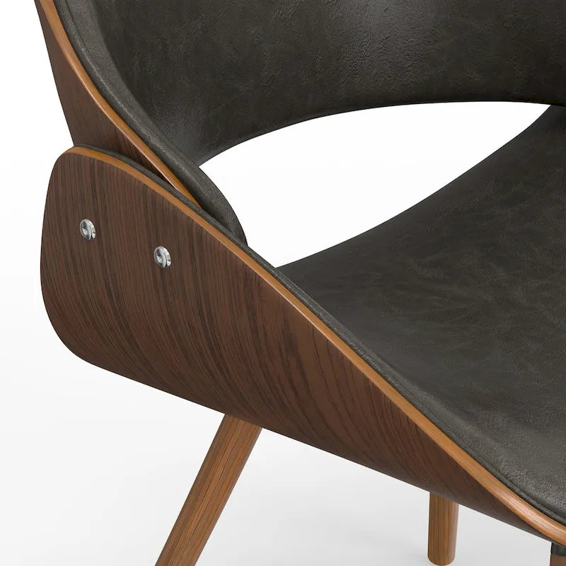 Chaise de salle à manger en bois courbé de style moderne du milieu du siècle