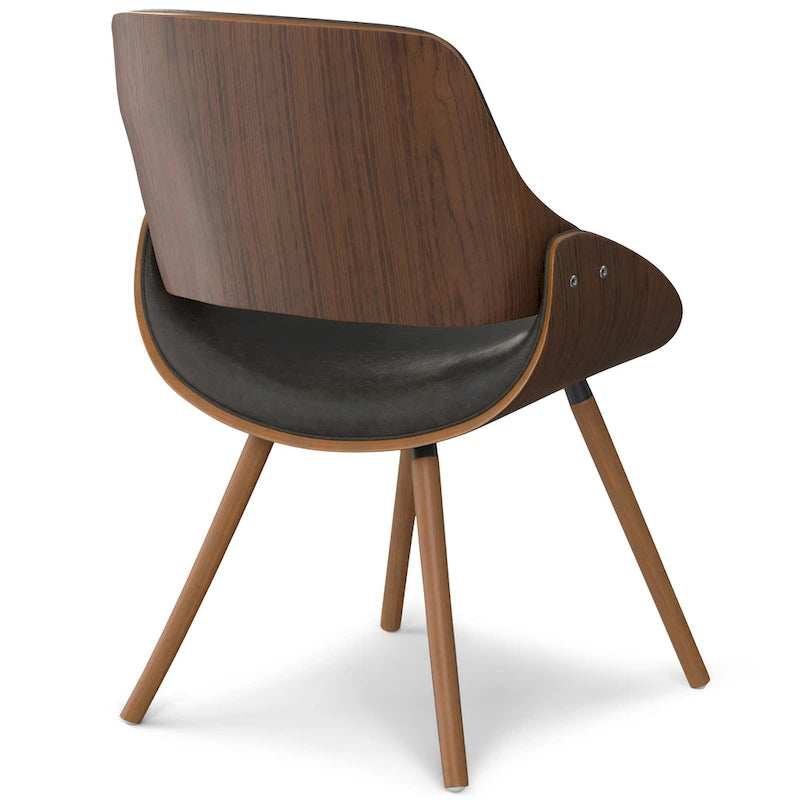 Chaise de salle à manger en bois courbé de style moderne du milieu du siècle
