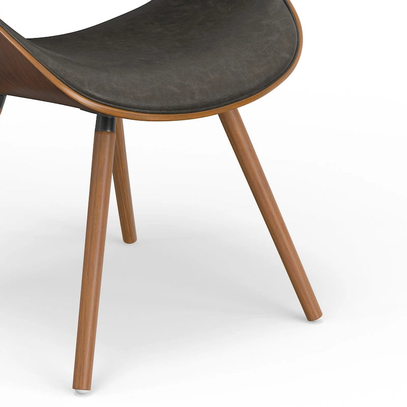 Chaise de salle à manger en bois courbé de style moderne du milieu du siècle