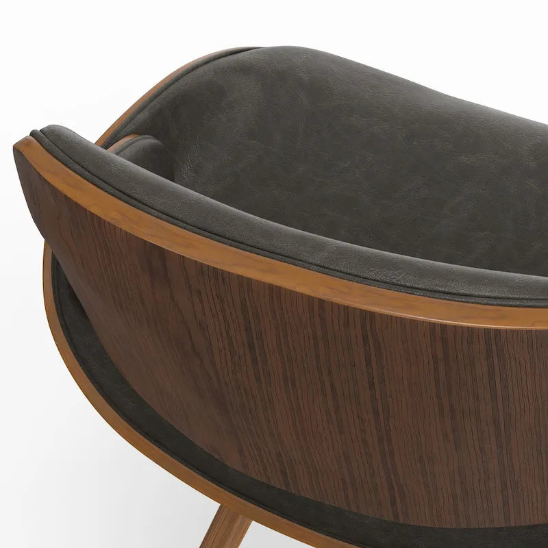 Chaise de salle à manger en bois courbé de style moderne du milieu du siècle