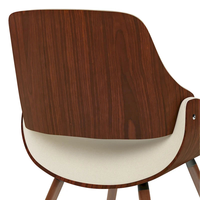 Chaise de salle à manger en bois courbé de style moderne du milieu du siècle