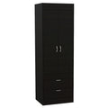 Armoire avec deux portes, deux tiroirs et une tringle de suspension