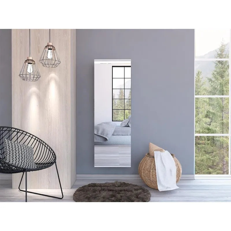 Armoire avec deux portes, deux tiroirs et une tringle de suspension