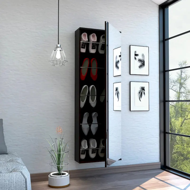 Armoire avec deux portes, deux tiroirs et une tringle de suspension