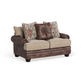 Causeuse traditionnelle en similicuir marron