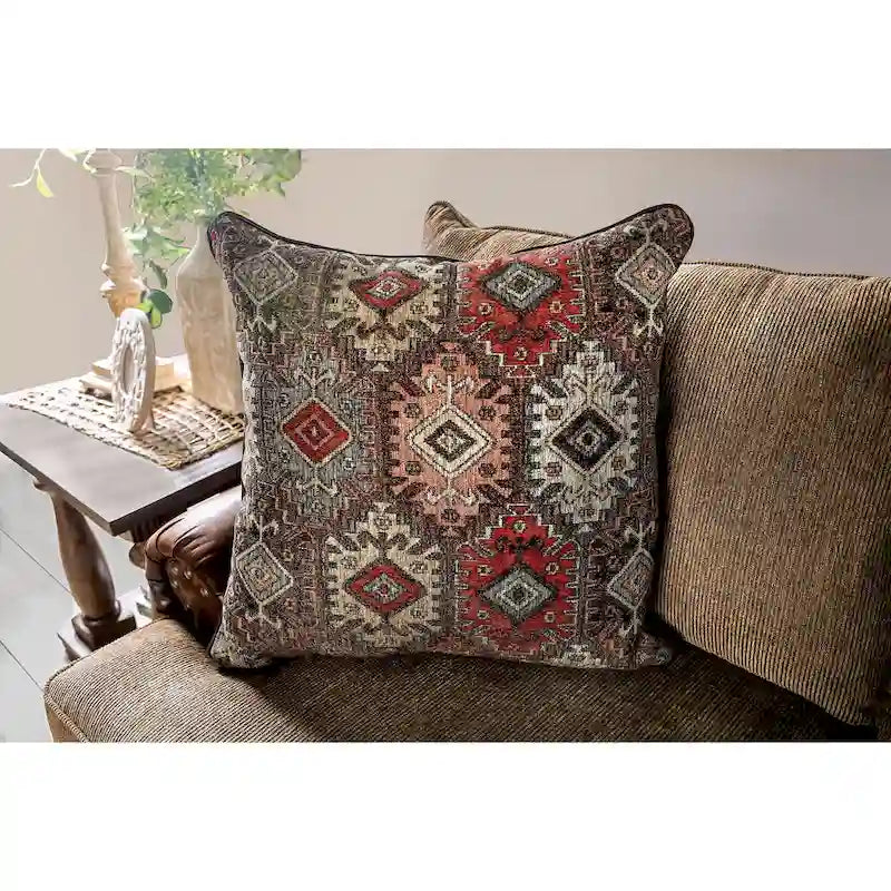 Causeuse traditionnelle en similicuir marron