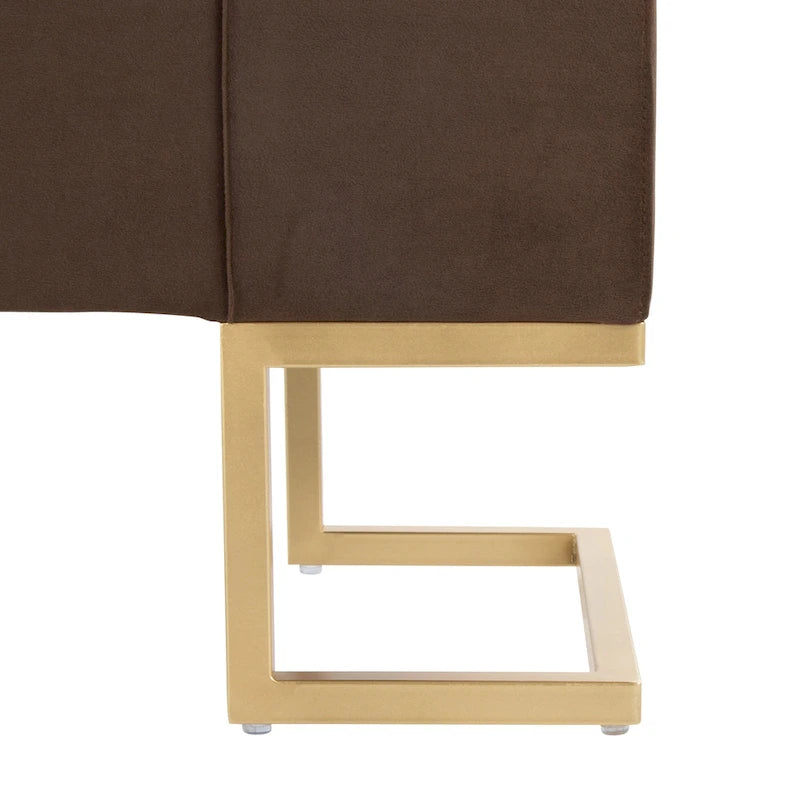Banc de rangement en velours avec couvercle à charnière