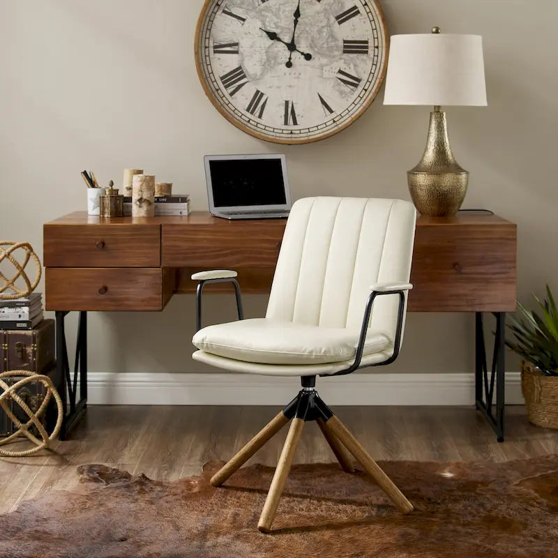 Fauteuil d'appoint pivotant en similicuir