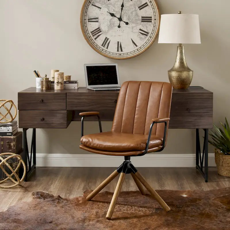 Fauteuil d'appoint pivotant en similicuir