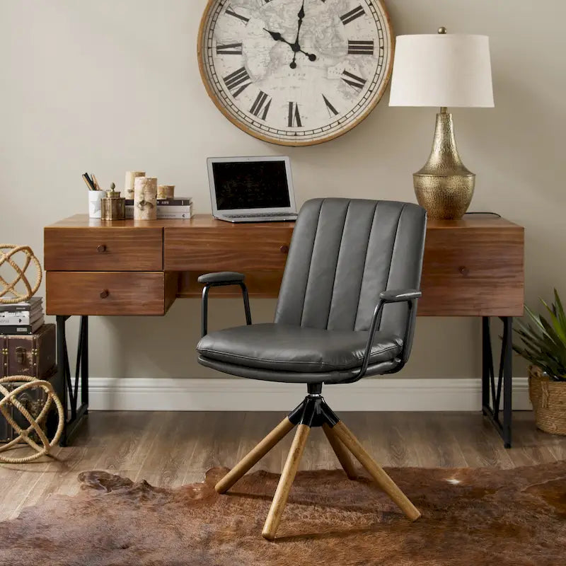 Fauteuil d'appoint pivotant en similicuir
