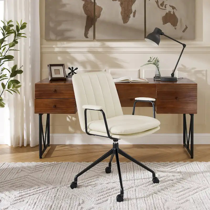 Fauteuil d'appoint pivotant en similicuir