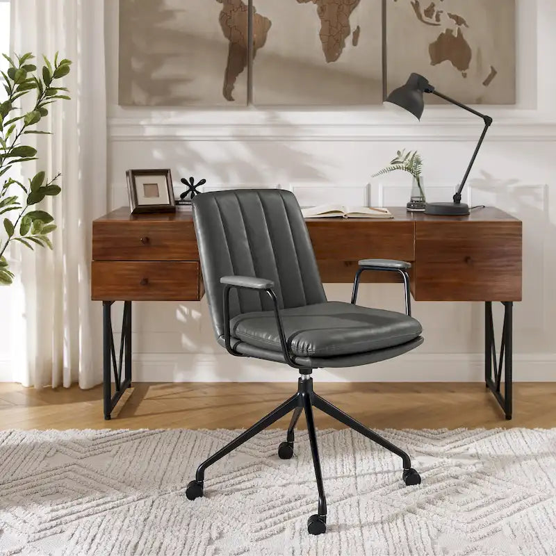 Fauteuil d'appoint pivotant en similicuir