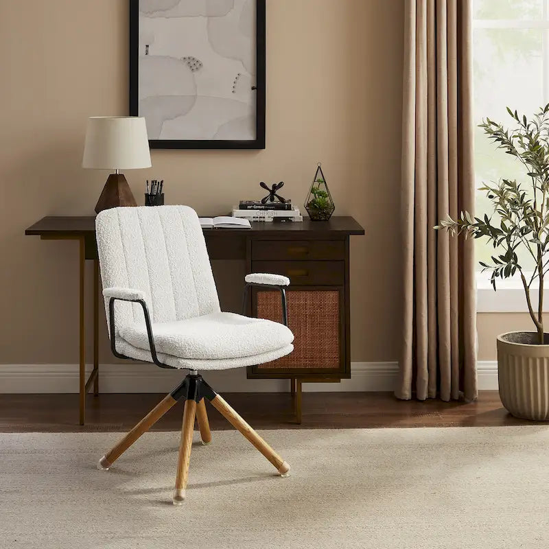 Fauteuil d'appoint pivotant en similicuir