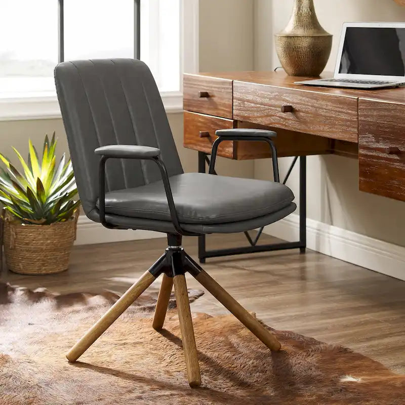 Fauteuil d'appoint pivotant en similicuir