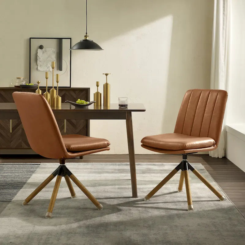 Fauteuil d'appoint pivotant en similicuir