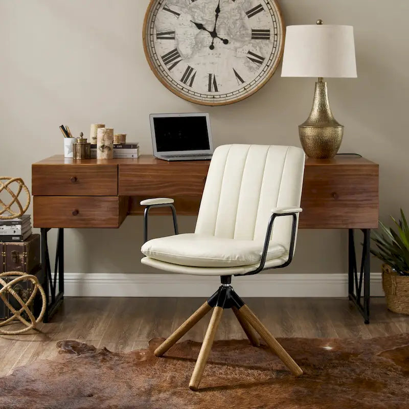 Fauteuil d'appoint pivotant en similicuir