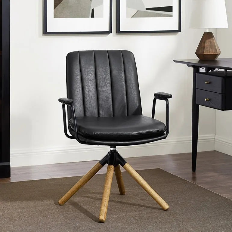Fauteuil d'appoint pivotant en similicuir