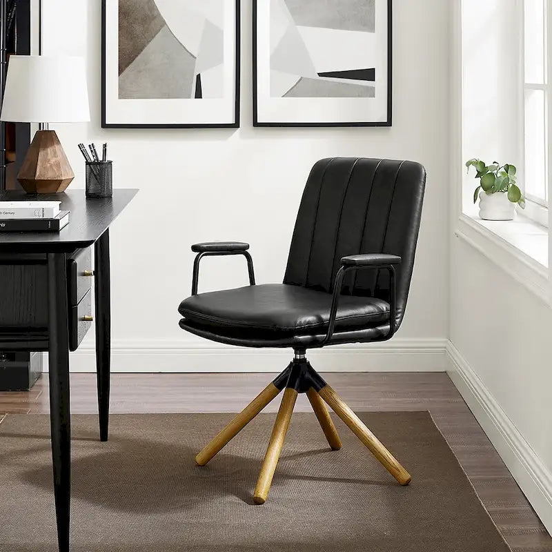Fauteuil d'appoint pivotant en similicuir
