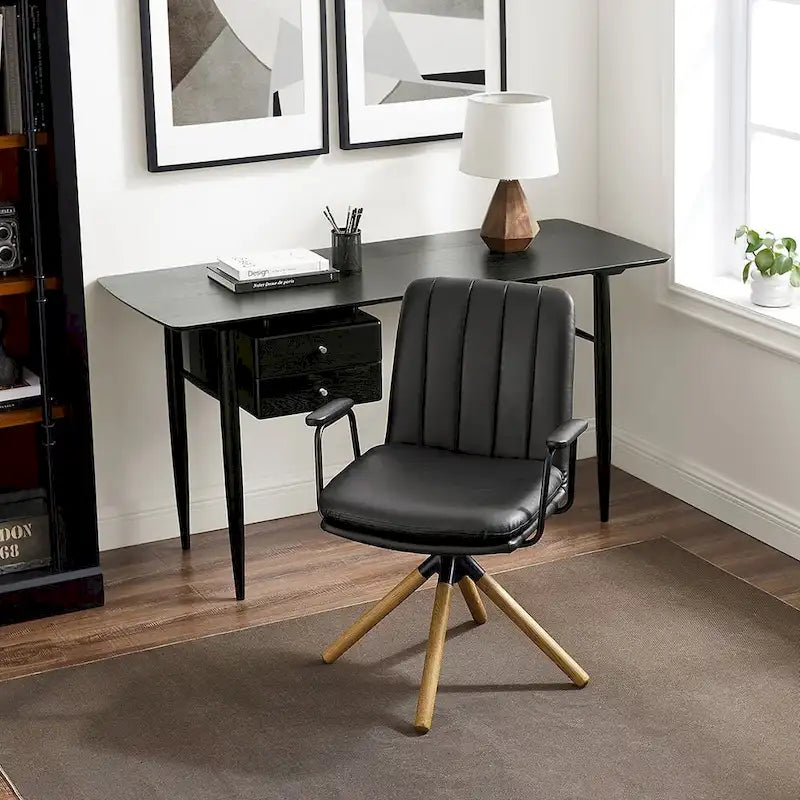 Fauteuil d'appoint pivotant en similicuir